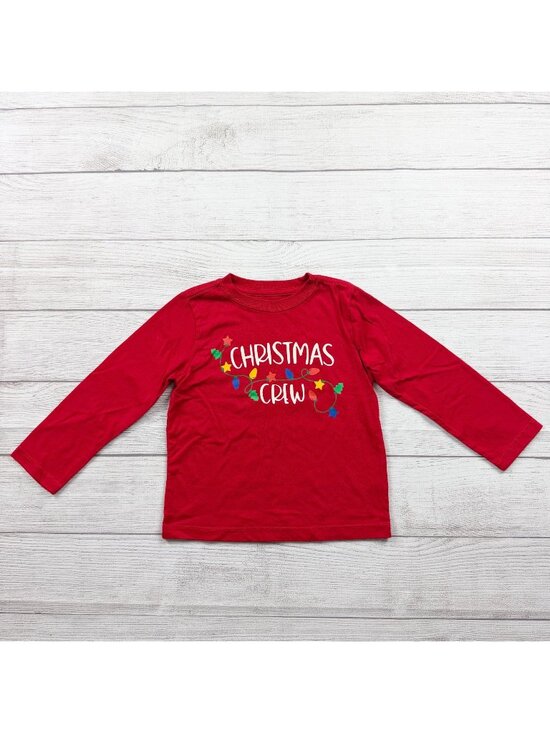 Holiday Time Other - Holiday Time Christmas Crew Red Long Sleeve Shirt Kids 4T